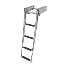 Трап телескопический выдвижной с фиксирующим механизмом, 4 черных ступени (ширина 294 мм.)