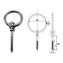 Рым c шурупом  6х30мм