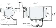 Насос водяной 400GPH, 168x120x97 мм, 24V, в комплекте