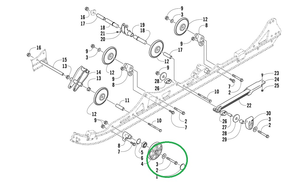Болт ролика (катка) Arctic Cat 8408-880